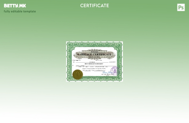 модерен стил на Бахамски сертификат за брак Шаблон за Word и PDF